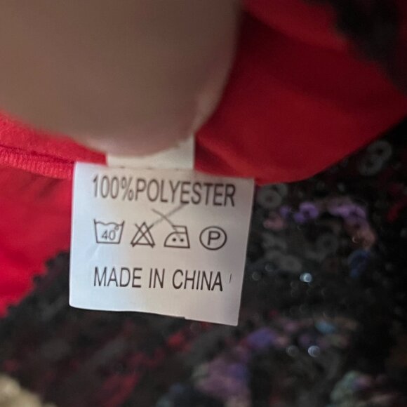 Vintage-Inspired Red & Black Beaded Flapper Dress Fringe Size XL 1920s Gatsby - Picture 14 of 16